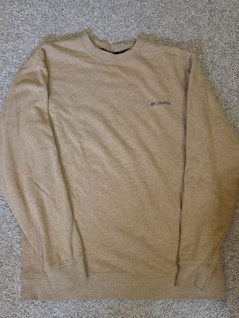 Columbia Men's Crewneck Sweater in Tan with Small Logo Size L